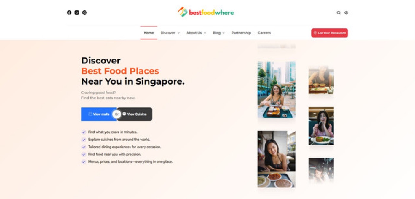 BestFoodWhere website