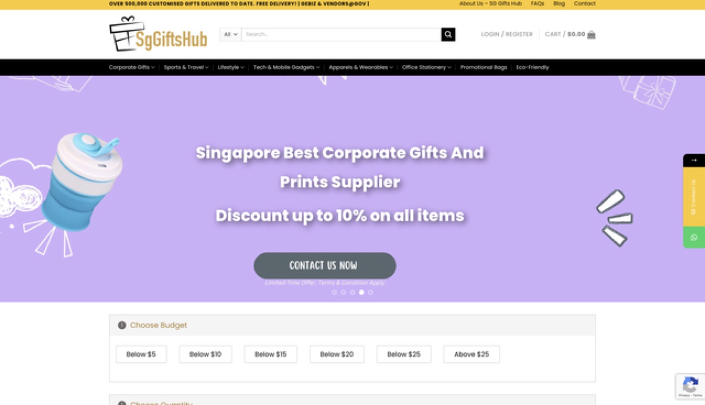 SG Gifts Hub website